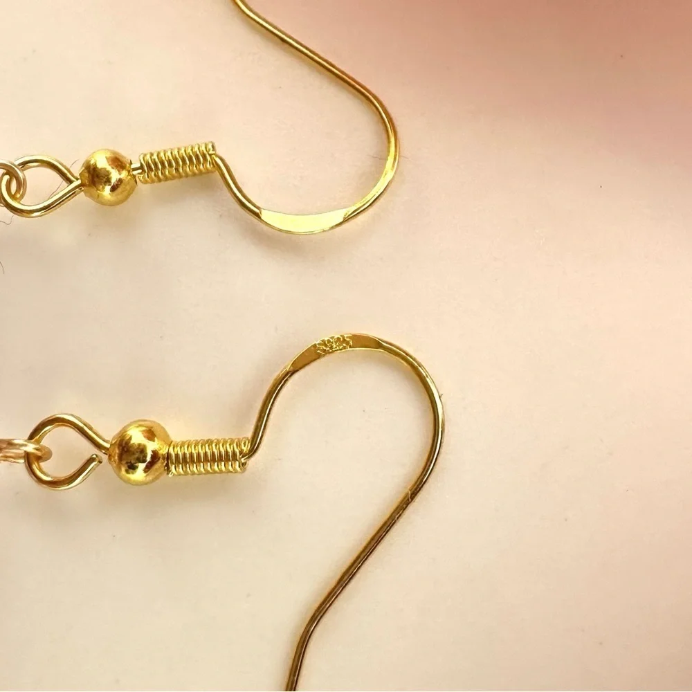 ⚜️Freshwater Blush Pearl & Crystal Dangly Earrings
